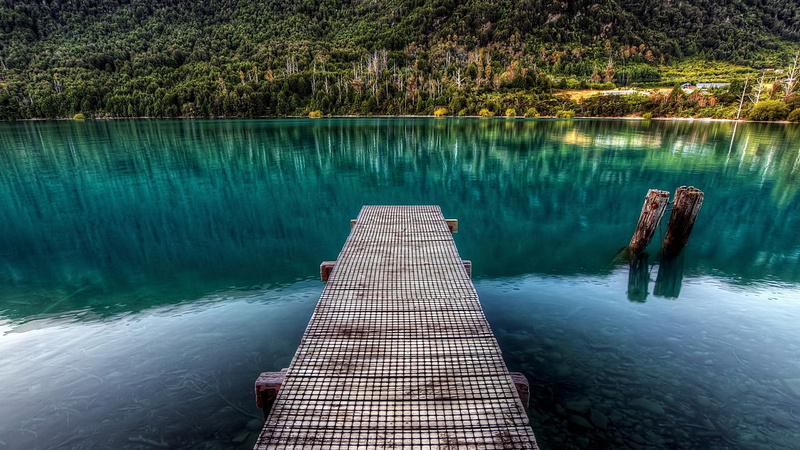 reservoir, bank, water, 4K, nature, landscape, reflection, turquoise, pier, lake