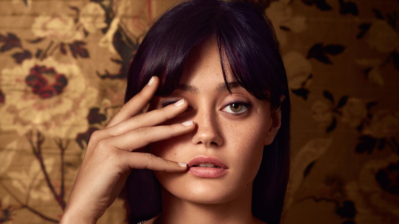 4K, Woman, Purple Hair, Actress, Celebrity, Face, Actresses, Brown Eyes, Ella Purnell, Girl