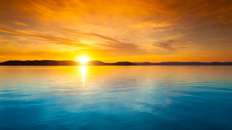 natural, sea, scenics - nature, sunlight, no people, waterfront, idyllic, swimming pool, reflection, cloud - sky, tranquil scene, orange color, outdoors