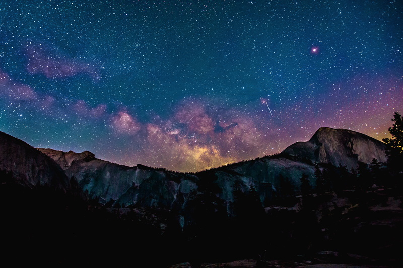 star - space, outdoors, mountain, aurora, environment, lights, idyllic, galaxy, majestic, star field, 4K, non-urban scene, star, milky way, mountains