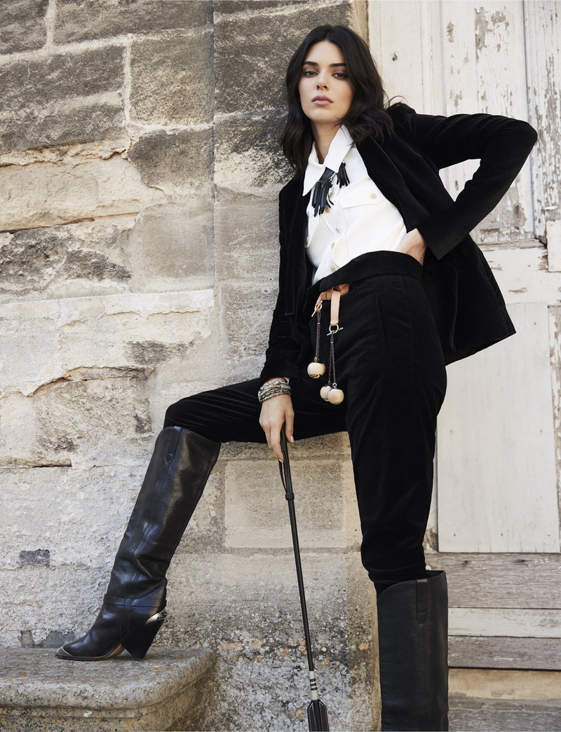 women, model, long hair, 720P, outdoors, brunette, hands on hips, knee-high boots, women outdoors, Kendall Jenner