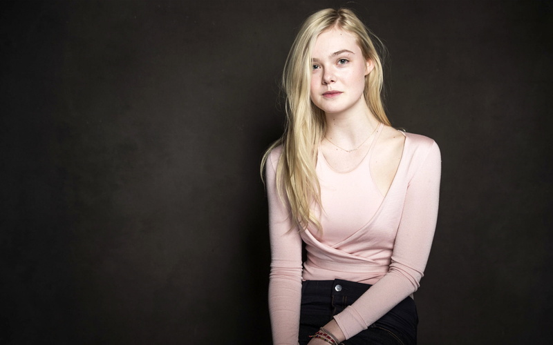 pink, fanning, shirt, actress, long, s, 2K, women, elle, sleeve