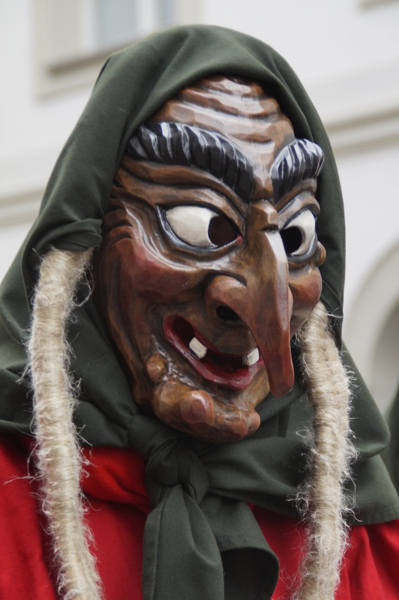 tradition, monster - fictional character, woman, festival, move, focus on foreground, swabian alemannic, headshot, panel, the witch, indoors, real people