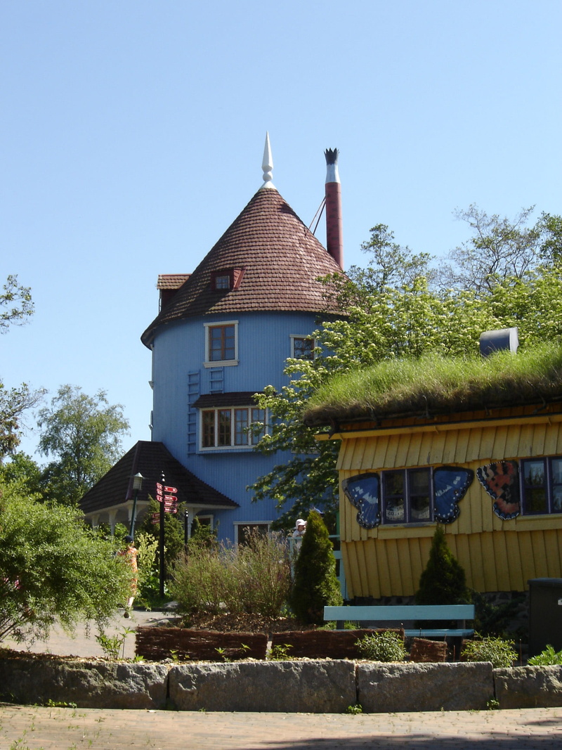 cultures, building Exterior, plant, Finland, Naantali, moomin, street, copy space, town, Moomin World, public domain, 1080P, roof, residential district