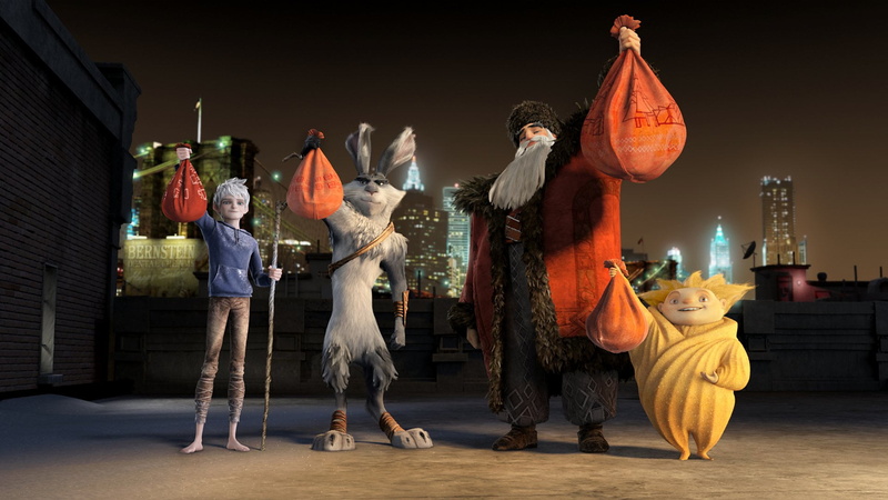 mask, group of people, front view, full length, Jack Frost, adult, E. Aster Bunnymund, 1080P, art and craft, standing, North (Rise Of The Guardians), night