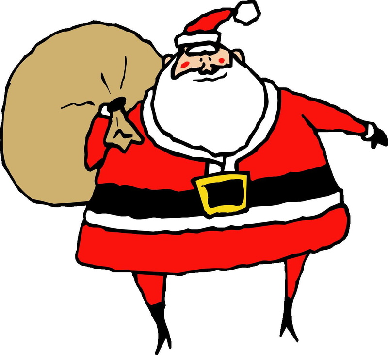 red, clothes, santa, claus, red clothes, cartoon, santa claus, illustration, art, 720P, bag, big bag, big