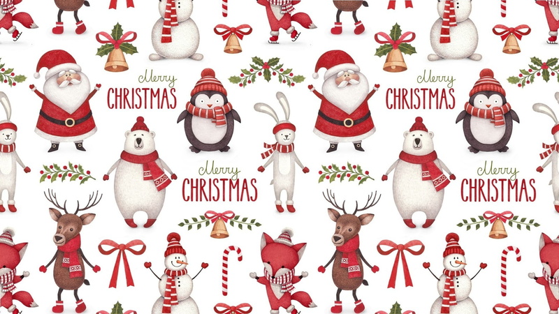 1080P, background, decoration, human representation, art and craft, horns, large group of objects, deer, christmas, Santa Claus, no people, red, texture