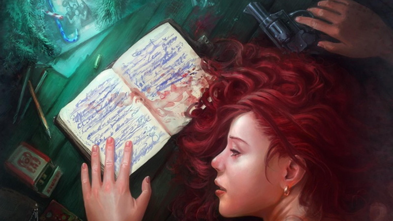 alone, 3d and abstract, painting, good, bye, book, lady, women, 1080P, artistic
