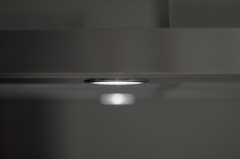 shape, copy space, glowing, steel, silver, single object, kitchen, close-up, light, light - natural phenomenon, light fixture, led, metal, domestic room