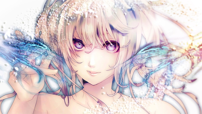 purple eyes, one person, Vocaloid, hair, hairstyle, beautiful woman, blond hair, human face, real people, white hair, Hatsune Miku, women, adult, young women