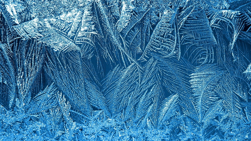 1080P, blue background, winter, frost, minimalism, glass, nature