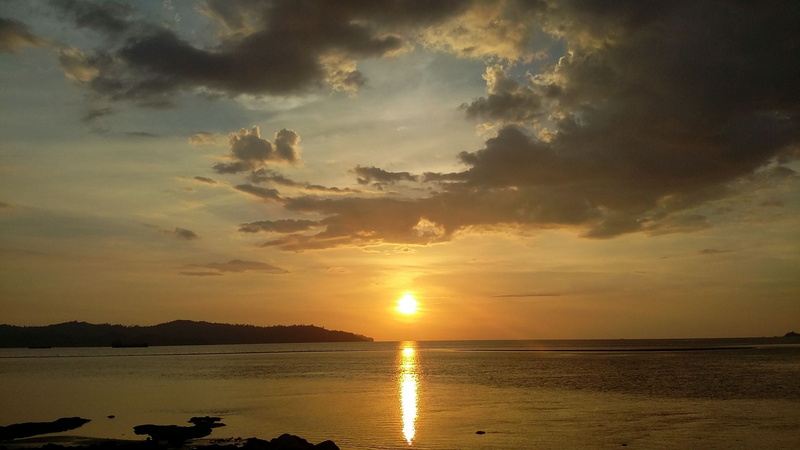 summer, sky, tropical climate, tranquil scene, idyllic, coastline, sunlight, reflection, landscape, horizon over water, nature, sabah, seascape, dusk, water