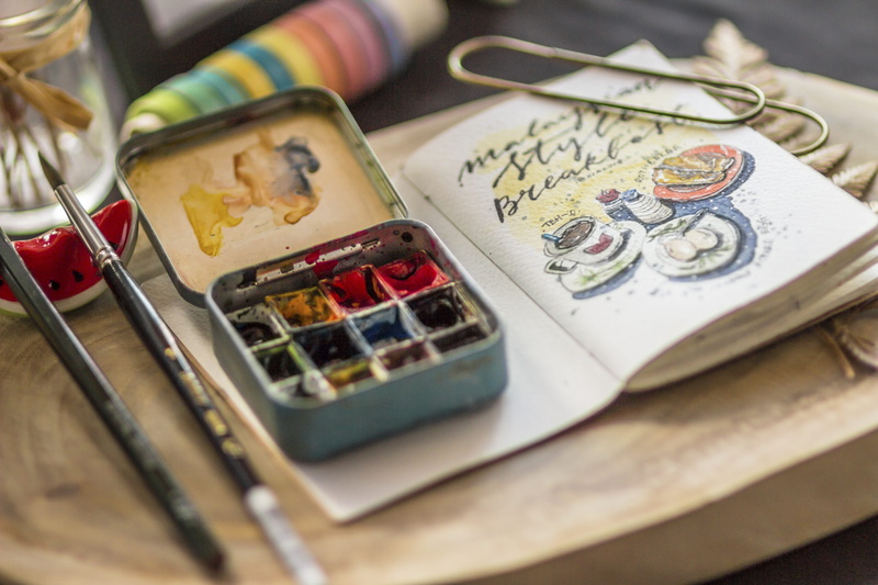 finance, watercolor paints, art and craft, craft, riverson, paintbrush, watercolor, no people, 5K, high angle view, still life, creativity, selective focus