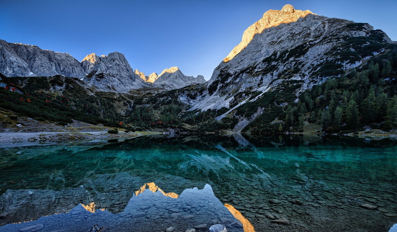 water, mountains, space, lake, 1080P, nature, reflection, mirror, Germany, landscape, forest