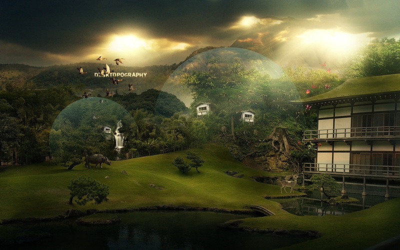 1080P, Desktopography, digital art