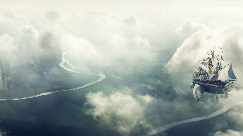 fog, outdoors, transportation, 1080P, photo, cloud - sky, sea, day, sailboat, no people, mode of transportation, scenics - nature, ship, Desktopography