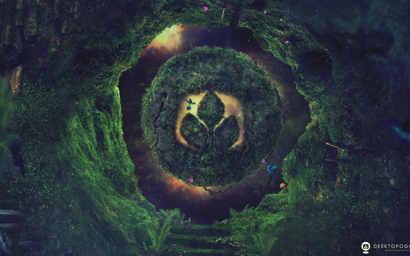 geometric shape, painting, art and craft, tree, outdoors, creativity, green color, land, digital composite, design, shape, nature, Desktopography, no people