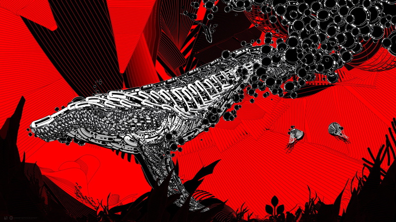 digital, decoration, animal representation, architecture, 2K, line art, representation, creativity, whale, one animal, studio shot, indoors, motion, vertebrate