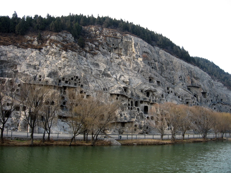 old, cave, rock, ancient, snow, lake, formation, land, archaeology, architecture And Buildings, stone Material, building Exterior, shore, longman grottoes