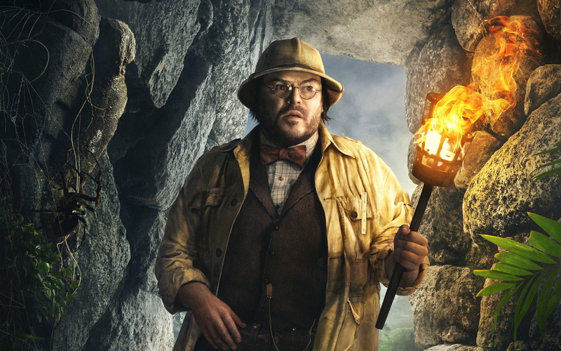 costume, the grotto, jacket, adventure, 2K, Jumanji: Welcome to the Jungle, glasses, stones, fantasy, cave, hat, Jumanji: the jungle, torch, poster, Professor