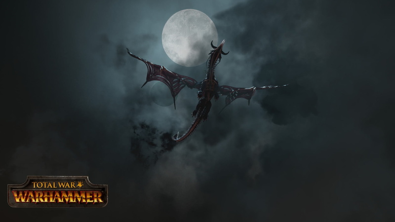 total war warhammer, smoke - physical structure, nature, lighting equipment, low angle view, building, night, games, animal, full moon, no people, built structure