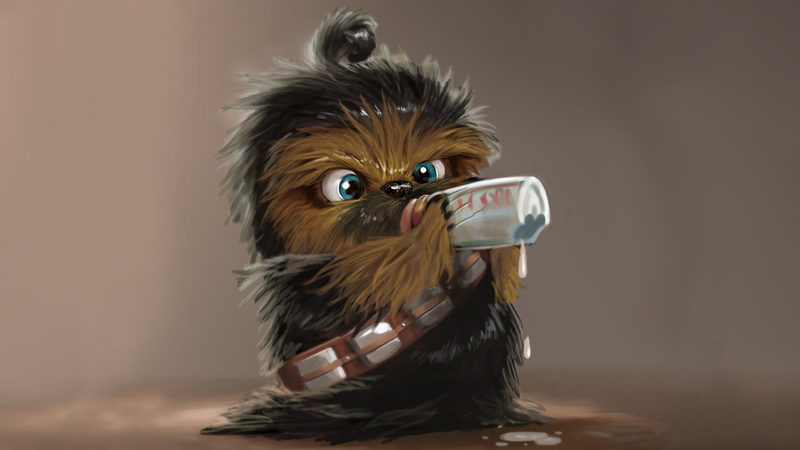 wars, chewbacca, fiction, Star Wars, x, science, art, hd, artwork, stars, 1080P, baby, star, space