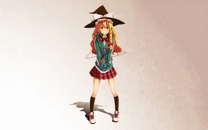 adult, hairstyle, women, multi colored, white background, studio shot, Touhou, young adult, 1080P, portrait, fashion, clothing, Kirisame Marisa, anime girls
