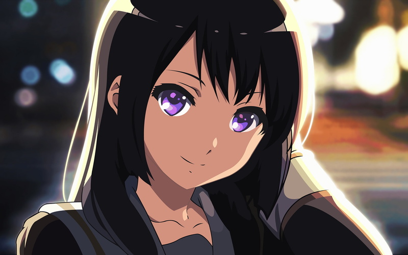 Purple Eyes, Girl, Reina Kousaka, Face, 1080P, Sound! Euphonium, Anime, Black Hair