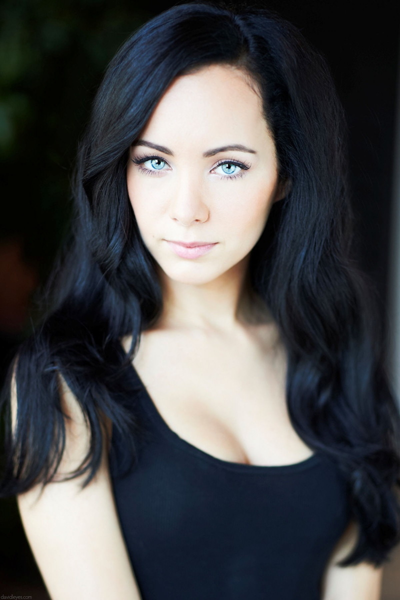 women, portrait, 720P, blue eyes, Ksenia Solo, looking at viewer, long hair, black hair