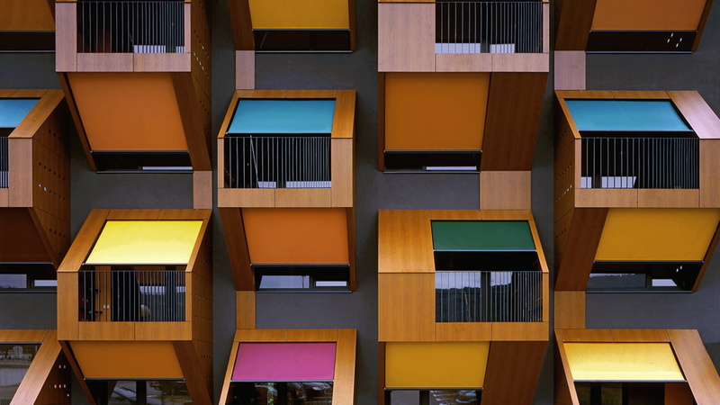 cages, city, no people, in a row, residential district, sunlight, outdoors, 1080P, full frame, day, wall, pet, balcony, building, glass - material, window
