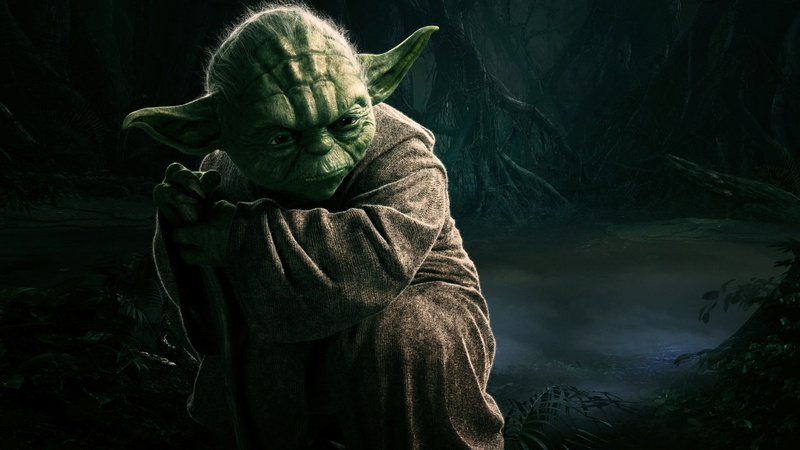 outdoors, forest, tree, yoda jedi star wars dagobah, water, green color, sculpture, land, statue, night, nature, 1080P, plant, representation, spooky