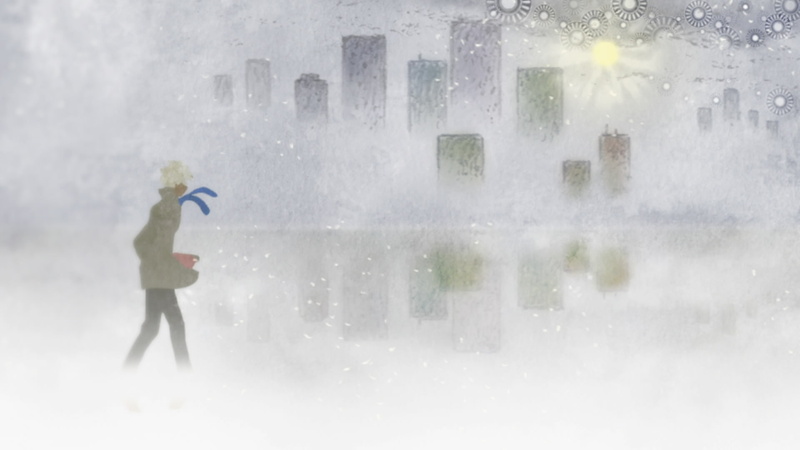 3-gatsu no Lion, cold temperature, day, city, architecture, 1080P, cold, motion, extreme weather, snow, nature, outdoors, blizzard, clothing, water, spraying