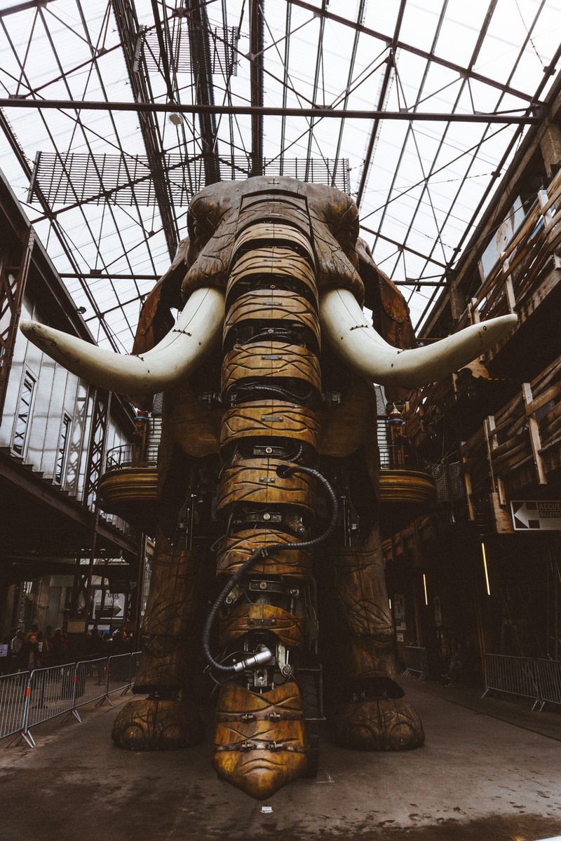 france, elephant, île de nantes, architecture, 5K, animal representation, museum, travel destinations, sculpture, nantes, built structure, arts culture and entertainment