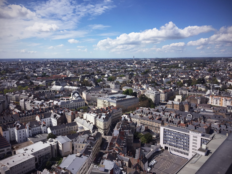 travel destinations, day, building exterior, city, nature, 2K, nantes, built structure, high angle view, settlement, france, sky, cloud - sky, horizon