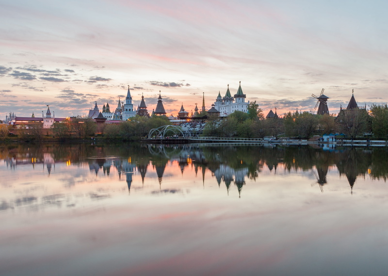 parks, moscow, capital, 4K, travel destinations, built structure, river, building, water, sunset, evening, no people, pond, sky, architecture, park, clouds