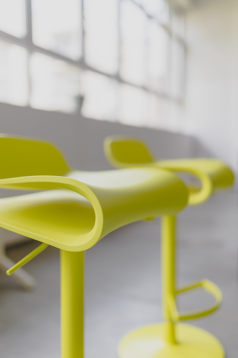 contemporary, day, simplicity, tall, furniture, lime, no people, luxury, office, seat, indoors, window, absence, focus on foreground, chair, stool, empty