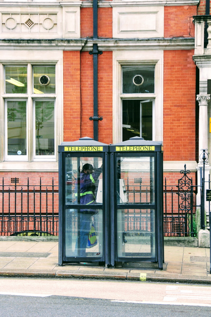 london, call, uK, telephone, adult, communication, english Culture, Dispensary, entrance, footpath, payphone, telephone booth, facade, glass - material