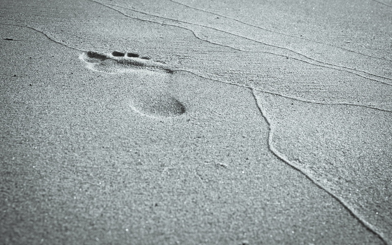 1080P, bw, hd, footprint, beach, nature, sand