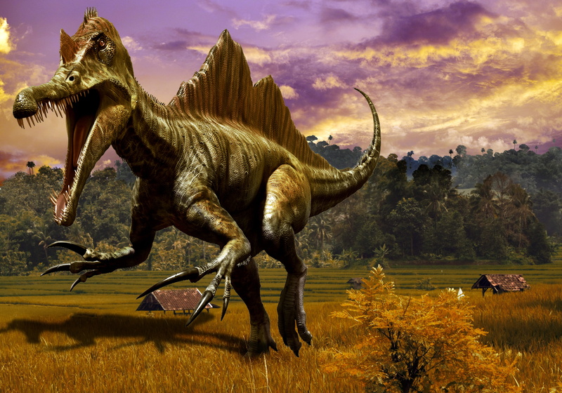 reptile, monster, land, plant, 4K, cloud - sky, jurassic, domestic animals, sky, vertebrate, sunset, animals in the wild, animal, outdoors, group of animals