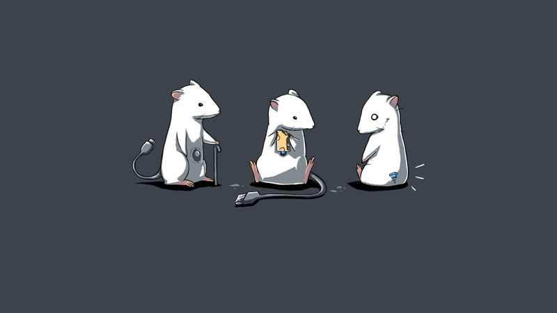 simple background, digital art, technology, mice, 720P, artwork, humor, animals, minimalism