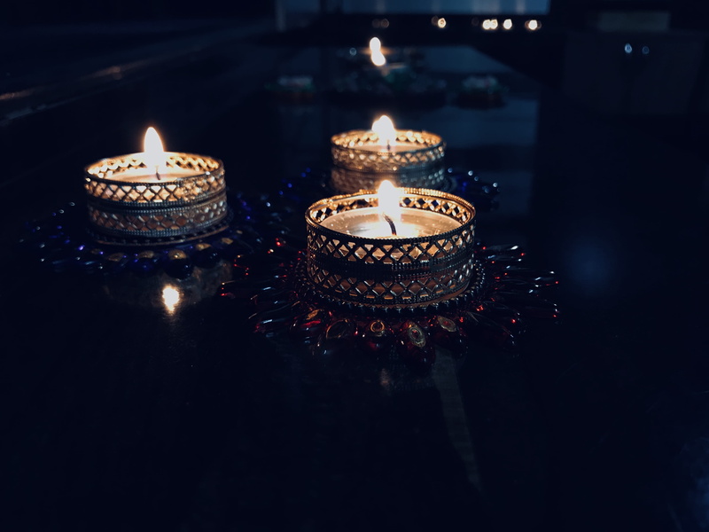 food and drink, 2K, fire, nature, close-up, night, tea light, luminosity, fire - natural phenomenon, reflection, black background, india, lighting equipment
