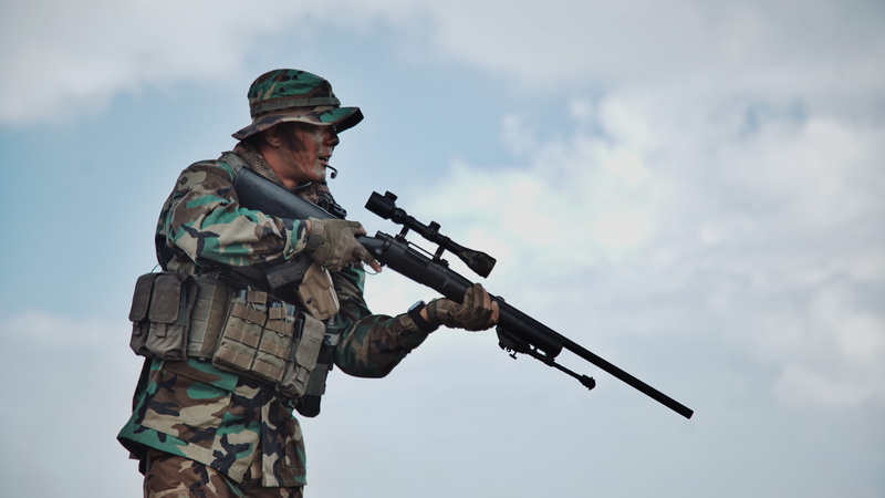 soldier, government, rifle, gun, army soldier, armed forces, fighting, war, one person, sniper, male, camouflage clothing, person, aggression, conflict
