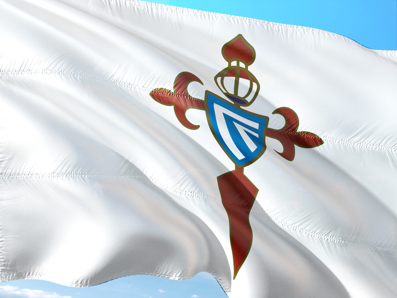 nature, message, ceiling, no people, outdoors, la liga, pattern, multi colored, sunlight, blue, flag, sign, 4K, architecture, spain, day, wind, football