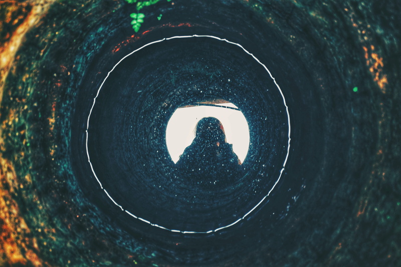 shape, circle, geometric shape, well, bottom, pipe - tube, leisure activity, lifestyles, high angle view, day, standing, 4K, tree, hole, metal, vietnam