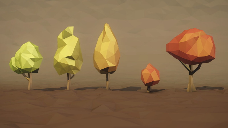 digital/artwork, hd, art, trees, polygon, 1080P
