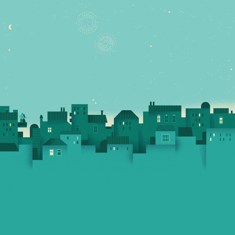 materail design, 4K, cityscape, Google, digital art