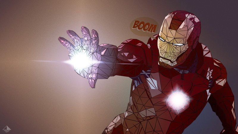 polygon, iron, hd, 2K, cartoon/comic, man, art