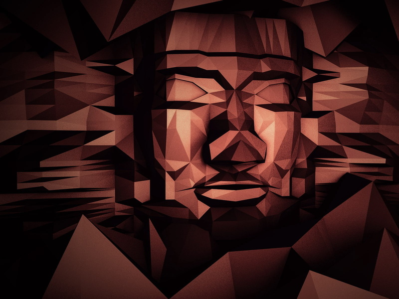 720P, art, face, polygon, Tribal, abstract