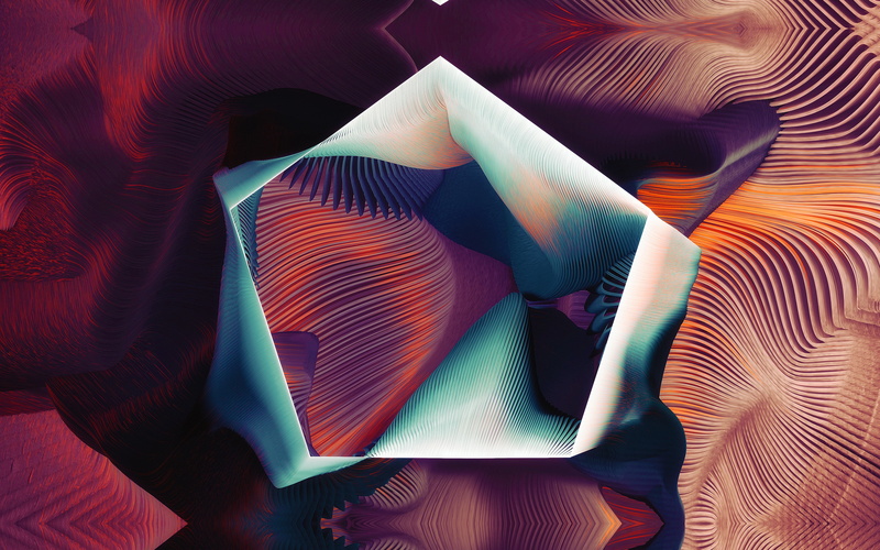 ari, pattern, illustration, plums, art, 4K, blue, polygon, weinkle