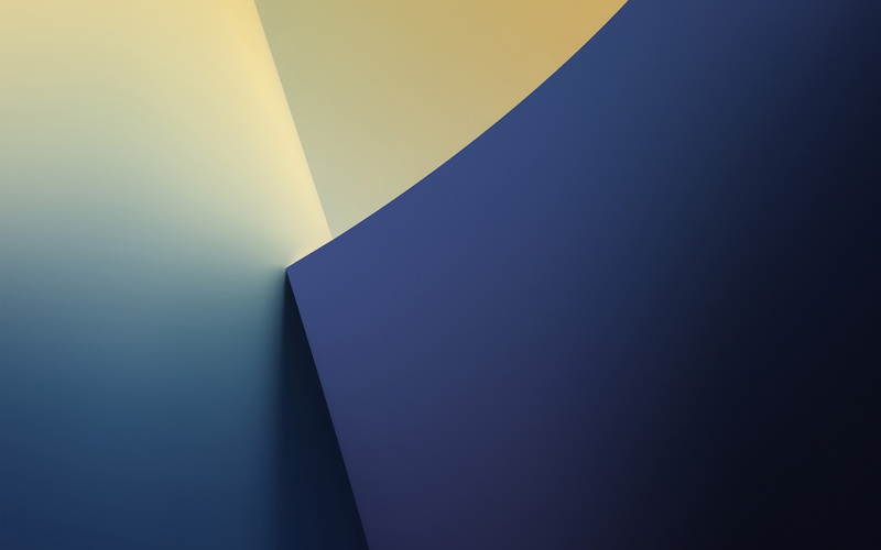 minimal, art, blue, pattern, 4K, simple, yellow, polygon
